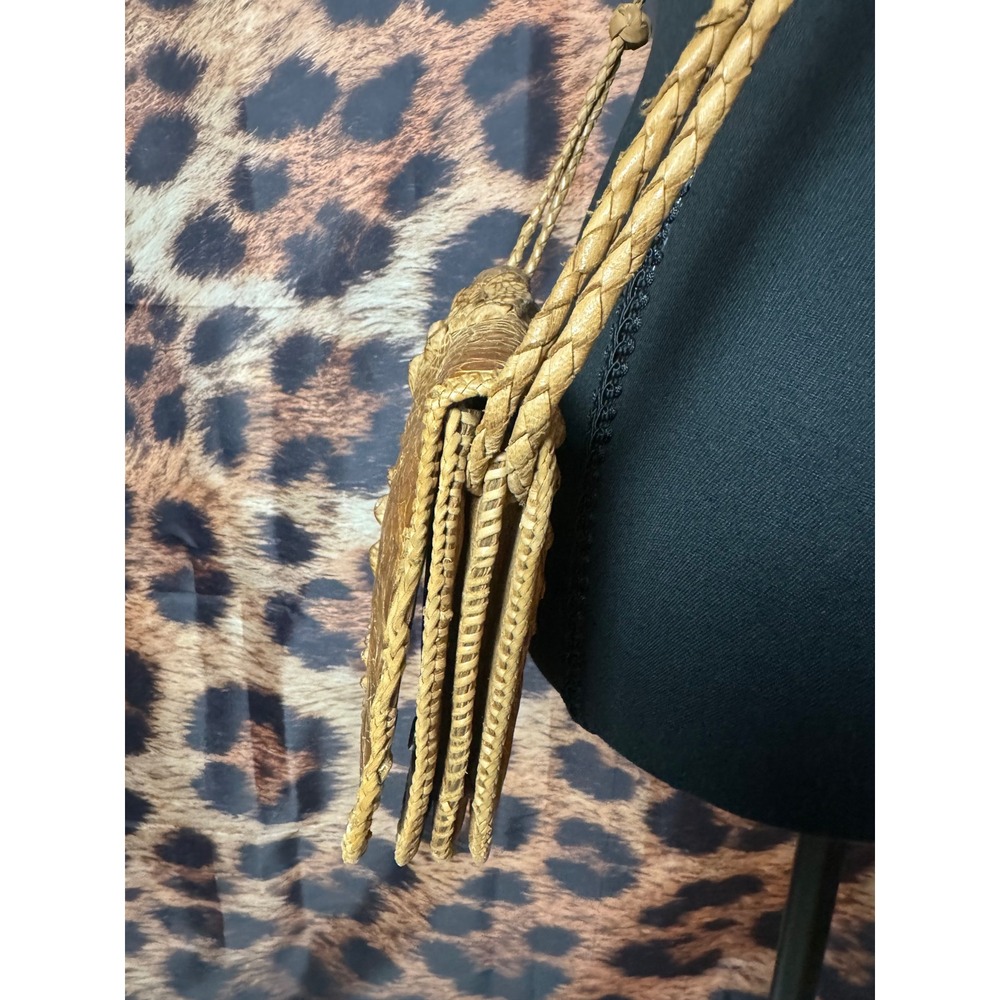 Vintage Light Tan Natural 1960's Hornback Alligator Skin Cross Body Shoulder Bag - Picture 6 of 8